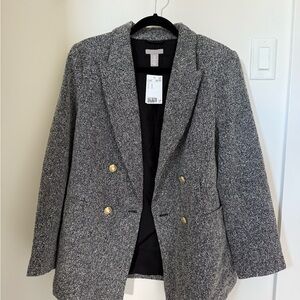 NWT H&M Gray Blazer with Gold Accents